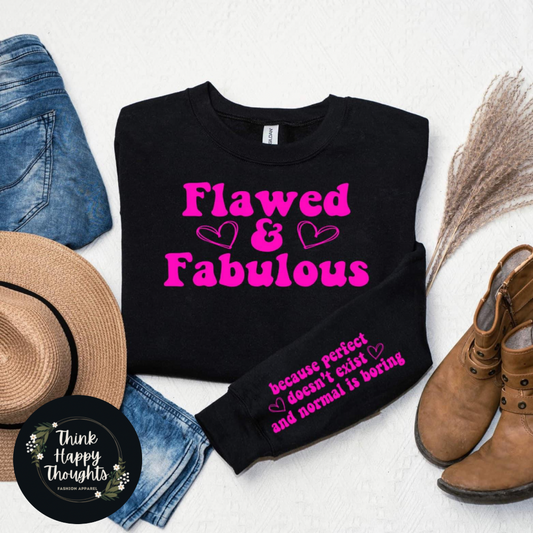 Flawed and Fabulous (hot pink print)