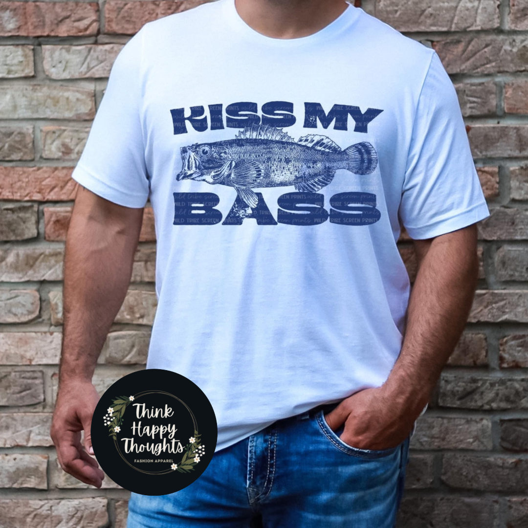 KISS MY BASS (navy print)