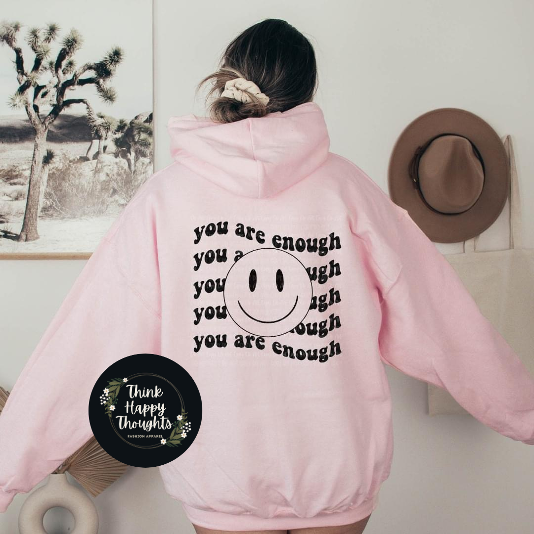 You Are Enough - smiley (dark print)